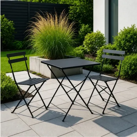 Outlet Set Tavolo da Giardino Quadrato 70x70 cm 2 Sedie Antracite