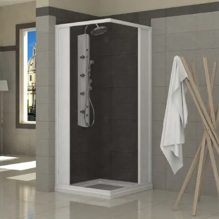 Box Doccia 70x100 Angolare a Soffietto in PVC Bianco h185