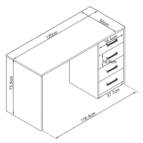 Scrivania in Legno di Quercia Porta Pc per Ufficio o Studio con Cassetti
