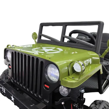 Buggy Elettrico Macchina per Bambini 24V 4x4 Army Ranger Verde 2 Posti