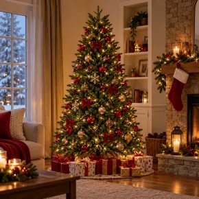 Albero di Natale 240 cm Verde Artificiale Rami PE PVC Base 137 cm 2