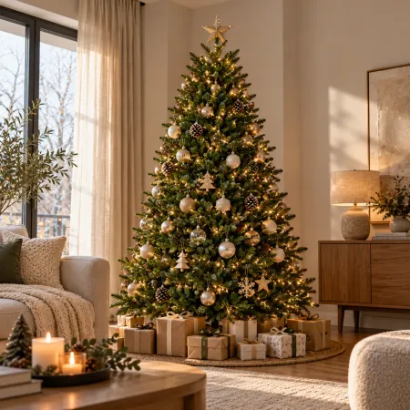 Albero di Natale 240 cm Verde Artificiale Rami PE PVC Base 137 cm