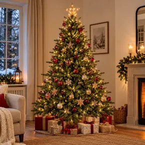 Albero di Natale Verde 240 cm Artificiale Base 173 cm in PE PVC 2