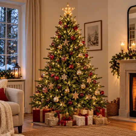 Albero di Natale Verde 240 cm Artificiale Base 173 cm in PE PVC