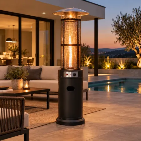 Stufa a Gas GPL Fungo da Esterno 11 kW con Ruote Fiamma Regolabile