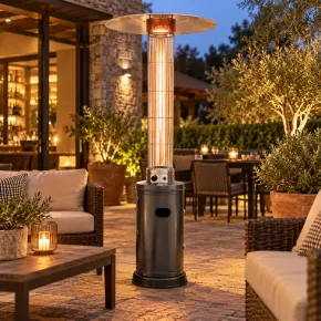Fungo da Esterno a Gas GPL Stufa 10,5 kW in Acciaio Antracite 2