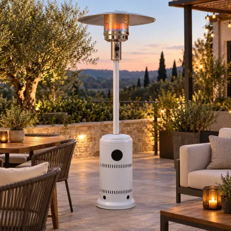 Fungo Tradizionale a Gas GPL Stufa da Esterno 13kW Infrarossi Bianco