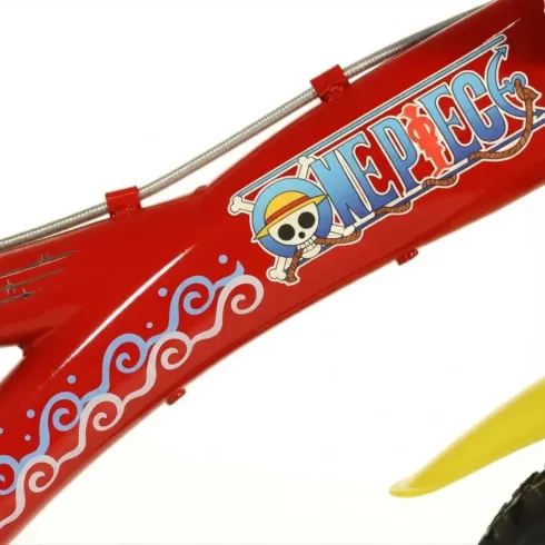 Bicicletta One Piece per Bambini Rosso 16 Pollici con Rotelle Accessori