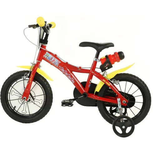 Bicicletta One Piece per Bambini Rosso 16 Pollici con Rotelle Accessori