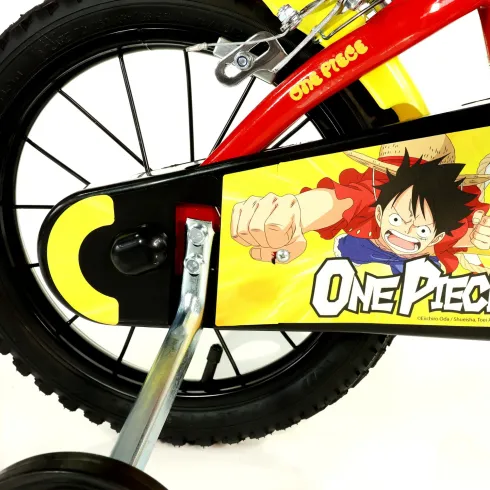 Bicicletta One Piece per Bambini Rosso 16 Pollici con Rotelle Accessori