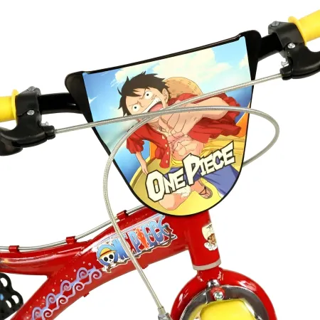 Bicicletta One Piece per Bambini Rosso 14 Pollici con Rotelle Accessori