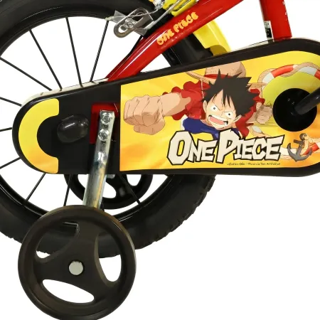 Bicicletta One Piece per Bambini Rosso 16 Pollici con Rotelle Accessori