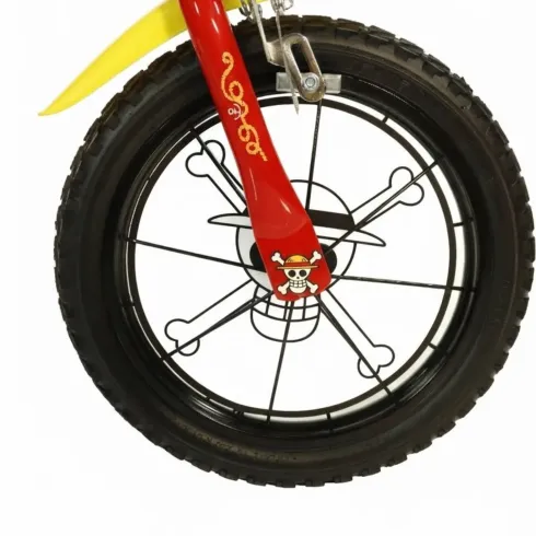 Bicicletta One Piece per Bambini Rosso 16 Pollici con Rotelle Accessori