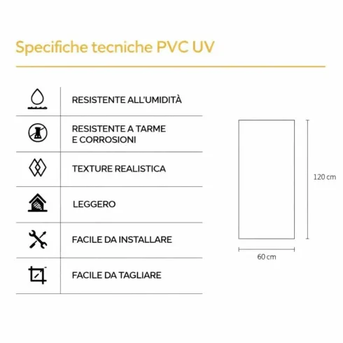 Set 6 Pannelli Murali PVC Effetto Travertino Beige 120x60 Impermeabile
