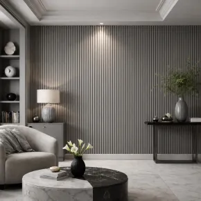 10 Pannelli a Parete Decorativi PVC Effetto Legno Grigio 120x30 cm 2