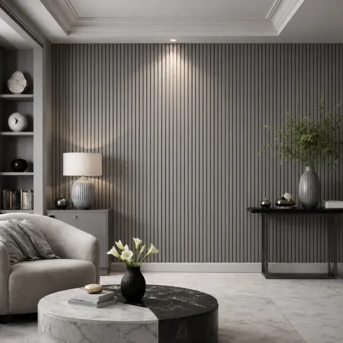 10 Pannelli a Parete Decorativi PVC Effetto Legno Grigio 120x30 cm