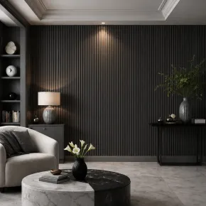 10 Pannelli a Parete Decorativi PVC Effetto Legno Nero 120x30 cm 2