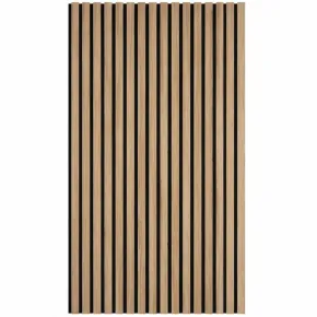 Set 4 Pannelli Acustici a Doghe Effetto Rovere HDF Feltro 120x60 cm
