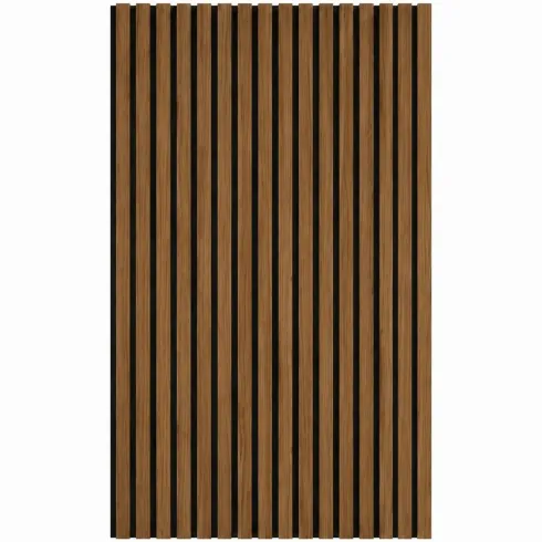 Set 4 Pannelli Acustici a Doghe Effetto Noce HDF Feltro 120x60 cm