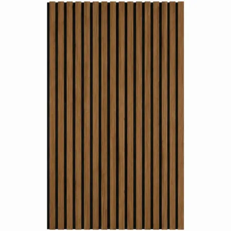 Set 4 Pannelli Acustici a Doghe Effetto Noce HDF Feltro 120x60 cm