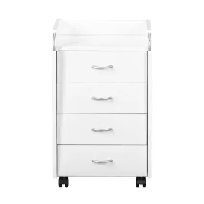 Cassettiera da Scrivania Ufficio 4 Cassetti Bianco Ruote | BricoShop24 2