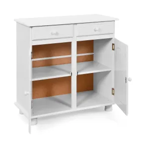 Mobile Bianco 2 Ante 2 Cassetti Credenza in Legno Pino Dispensa Soggiorno Cucina | BricoShop24 2
