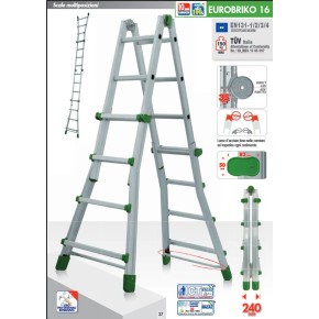 Facal Scala Telescopica 3 Gradini Metri Alluminio Multiuso Professionale Interno 2