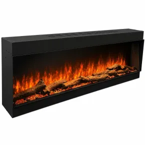Camino Elettrico da Incasso 127 cm LED RGB Wi-Fi 1500W con Telecomando