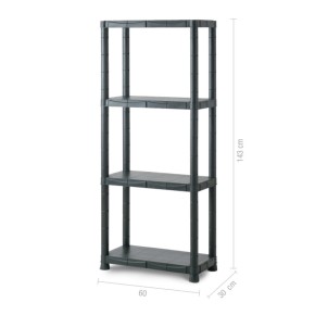 Scaffali in Resina 4 Ripiani 60x30 Plastica Dispensa Libreria Garage Magazzino 2