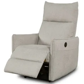 Poltrona Relax Elettrica Reclinabile Beige in Tessuto Camera Soggiorno