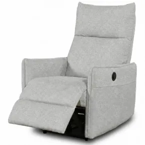 Poltrona Relax Elettrica Reclinabile in Tessuto Grigio Camera Soggiorno