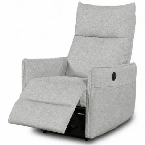 Poltrona Relax Elettrica Reclinabile in Tessuto Grigio Camera Soggiorno