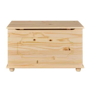 Baule Cassapanca in Pino Contenitore Legna Multiuso Mobile Bambini Giocattoli 2