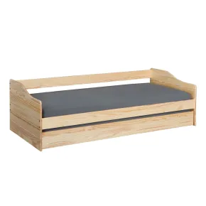 Letto Singolo in Legno Salvaspazio con Cassettone Estraibile 90x200