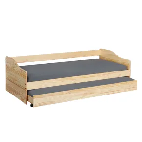 Letto Singolo in Legno Salvaspazio con Cassettone Estraibile 90x200 2