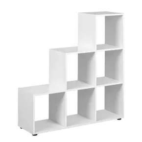 Mobile Libreria Scala Bianca Bifacciale a Giorno Cubi Parete Muro Ufficio Salone | Bricoshop24