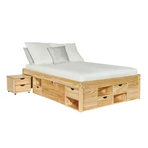 Letto Matrimoniale Rete a Doghe 160x200 con Cassetti 2 Piazze Contenitore Camera | Bricoshop24