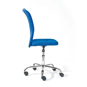 Sedia Ufficio Ruote Scrivania Cameretta Poltrona Girevole Arredo da Camera Blu 2