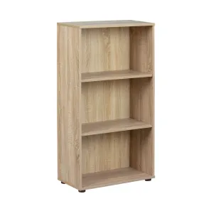 Kit Libreria in Legno 60 Rovere Moderna Bassa Stretta Scaffali Ufficio Cameretta
