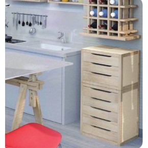 Cassettiera 3 Cassetti 40 in Legno Pino Mobile Moderno Soggiorno Comodino Camera 2