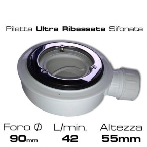 Piatto Doccia Slim Bianco Effetto Pietra Angolare Piletta Ribassata Pavimento 2