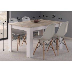 Tavolo Estensibile Pranzo Allungabile Rovere Bianco Moderno Rettangolare Salotto 2