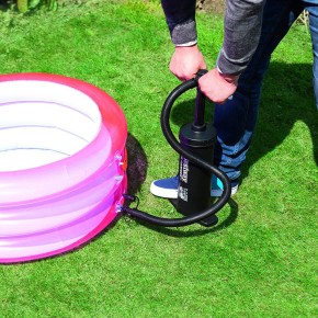 Pompa Aria Gonfiatore Manuale a Mano Pavimento Materassino Piscina Gommone Sup 2